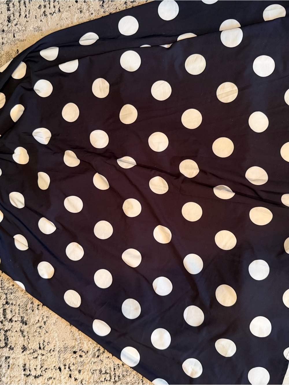 Black Polka Dot A-Line Skirt with White Dots size xl
